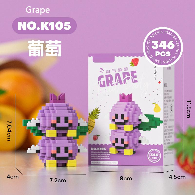 Mini Fruit Party Decorations Nano Diamond Building Blocks Toys Strawberry Grape Clay Peach Children Toys Birthday Gifts