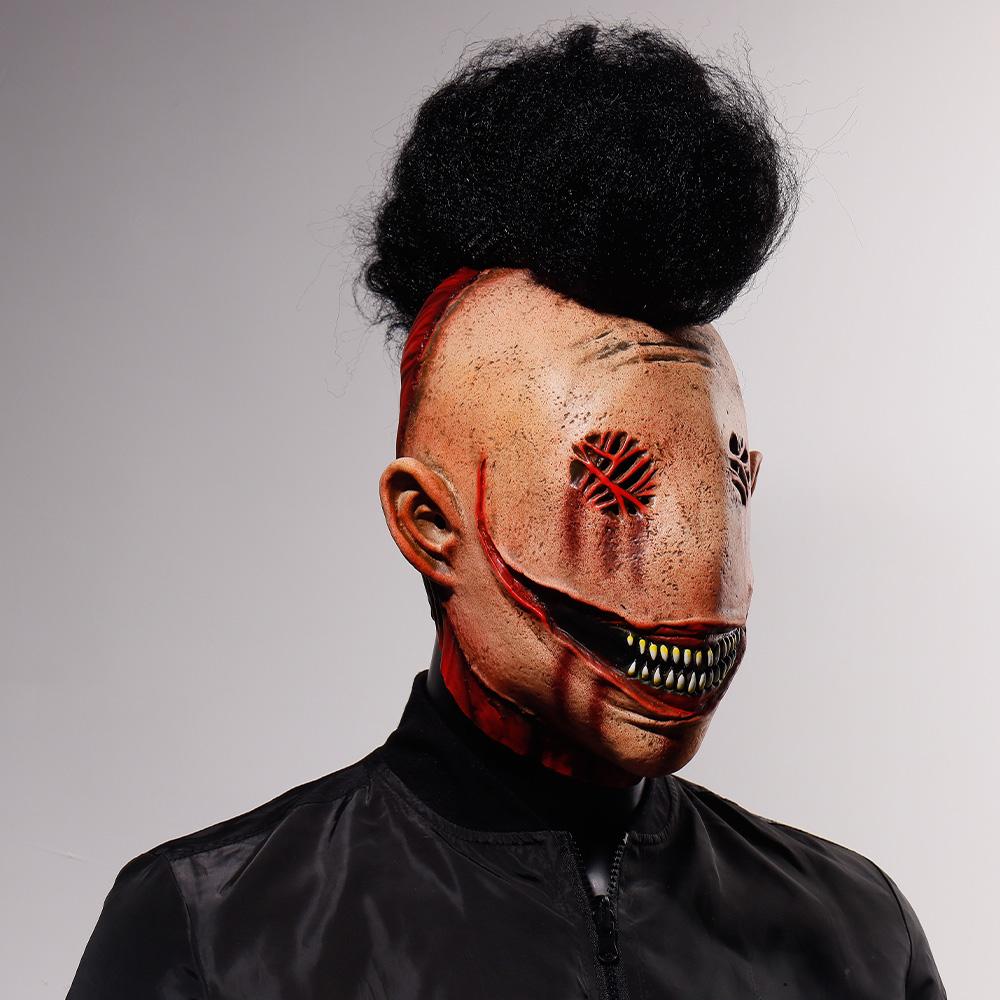 Horror Fancy Dress Party Demon Killer Mask Cosplay Bloody Scary Smiley Tricky Latex Helmet Halloween Costume Props