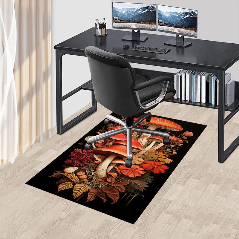 1pc Mushroom Artwork Carpet Anti Slip Polyester Floor Mat for office,Bedroom