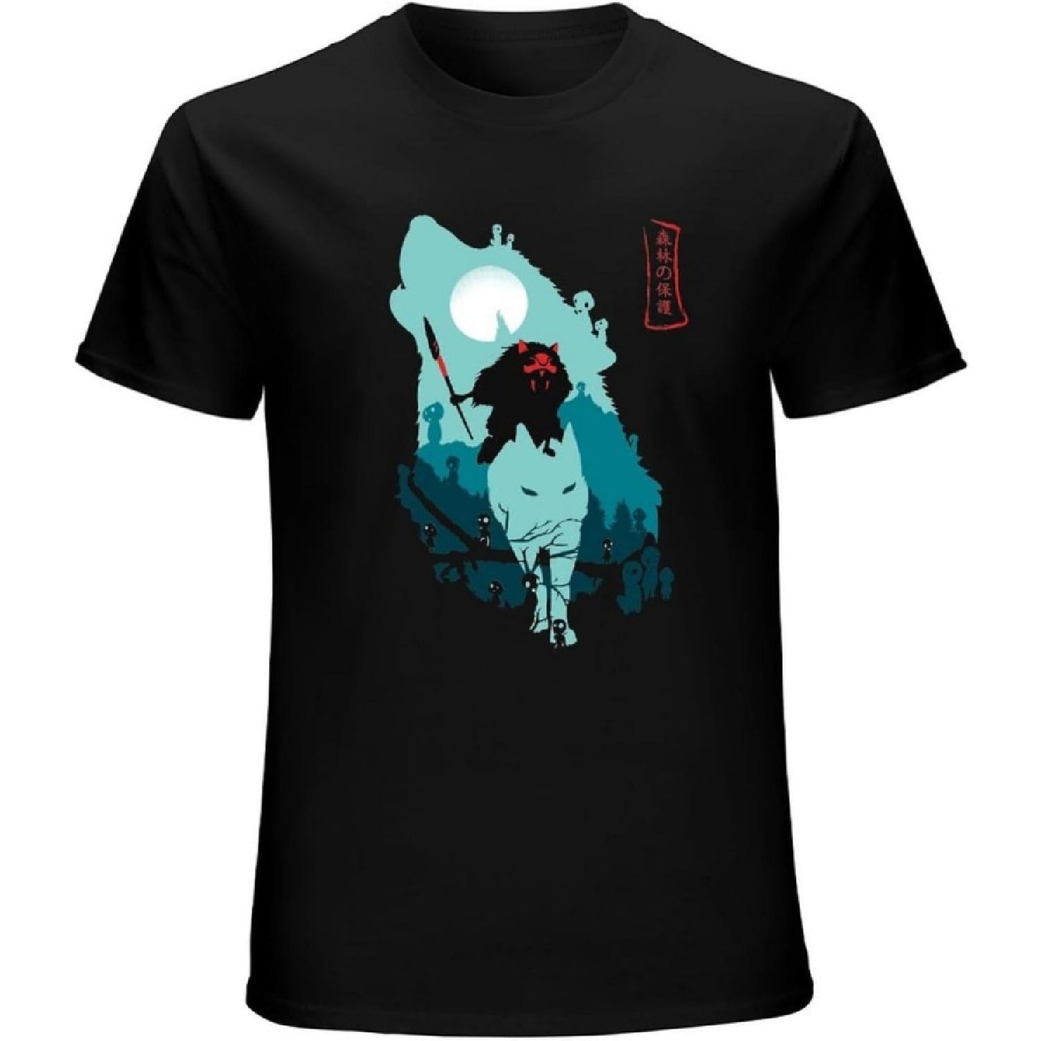 BOLECHANG Принцесса Мононоке Музыка Мужские Топы Футболка с коротким рукавом XXXXXL разноцветный