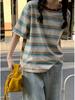 Retro Striped Round Neck Short-sleeved T-shirt Spring and Summer New Women's Loose Short-sleeved T-shirt