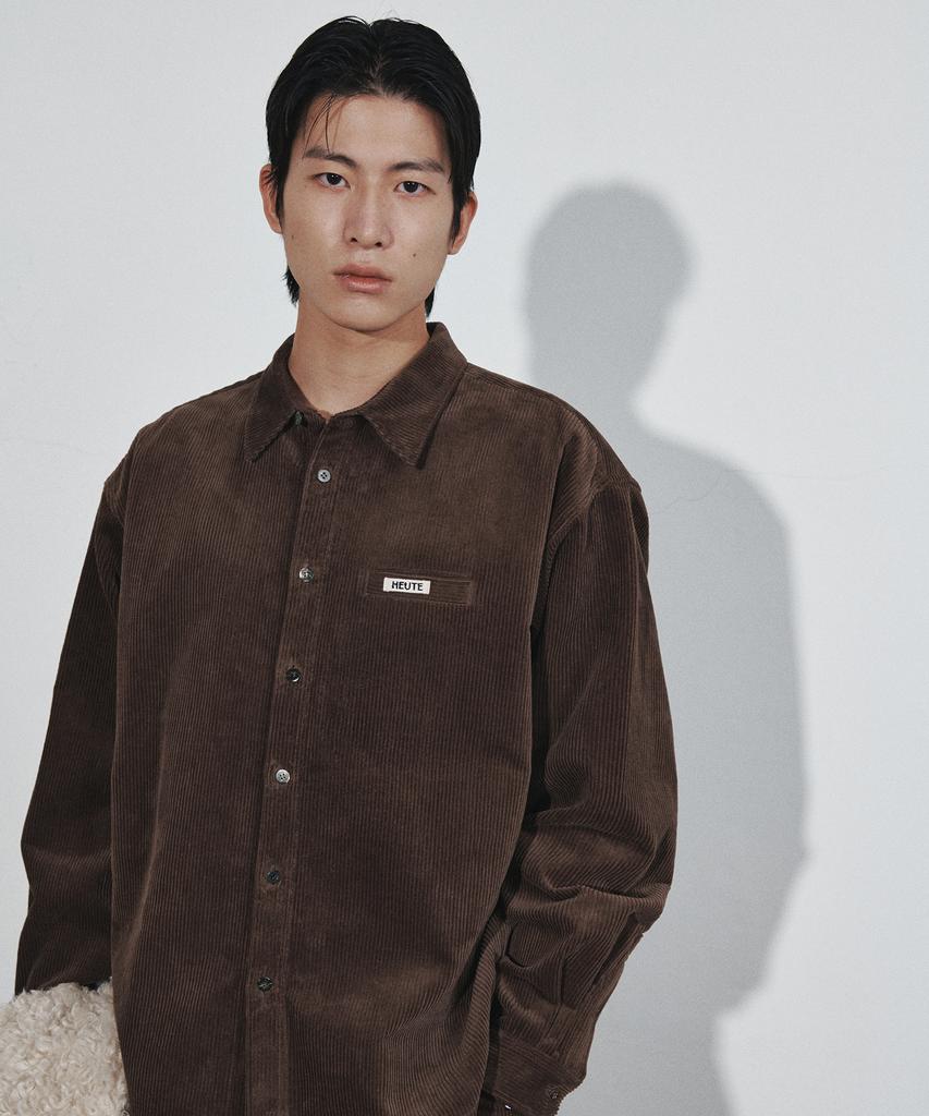 Hoite Rise Corduroy Shirts Jacket (Brown)
