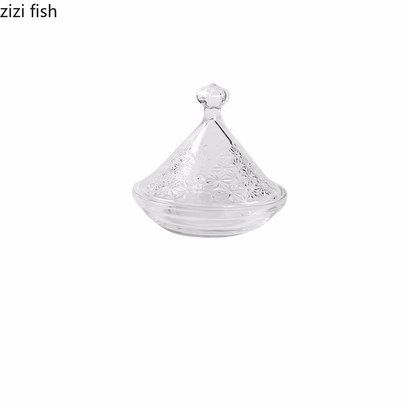 Transparent Glass Dessert Plate with Cover Tasting Plate High Footed Cake Plates Display Tray Cake Glass Cover Dim Sum Dish Bowl