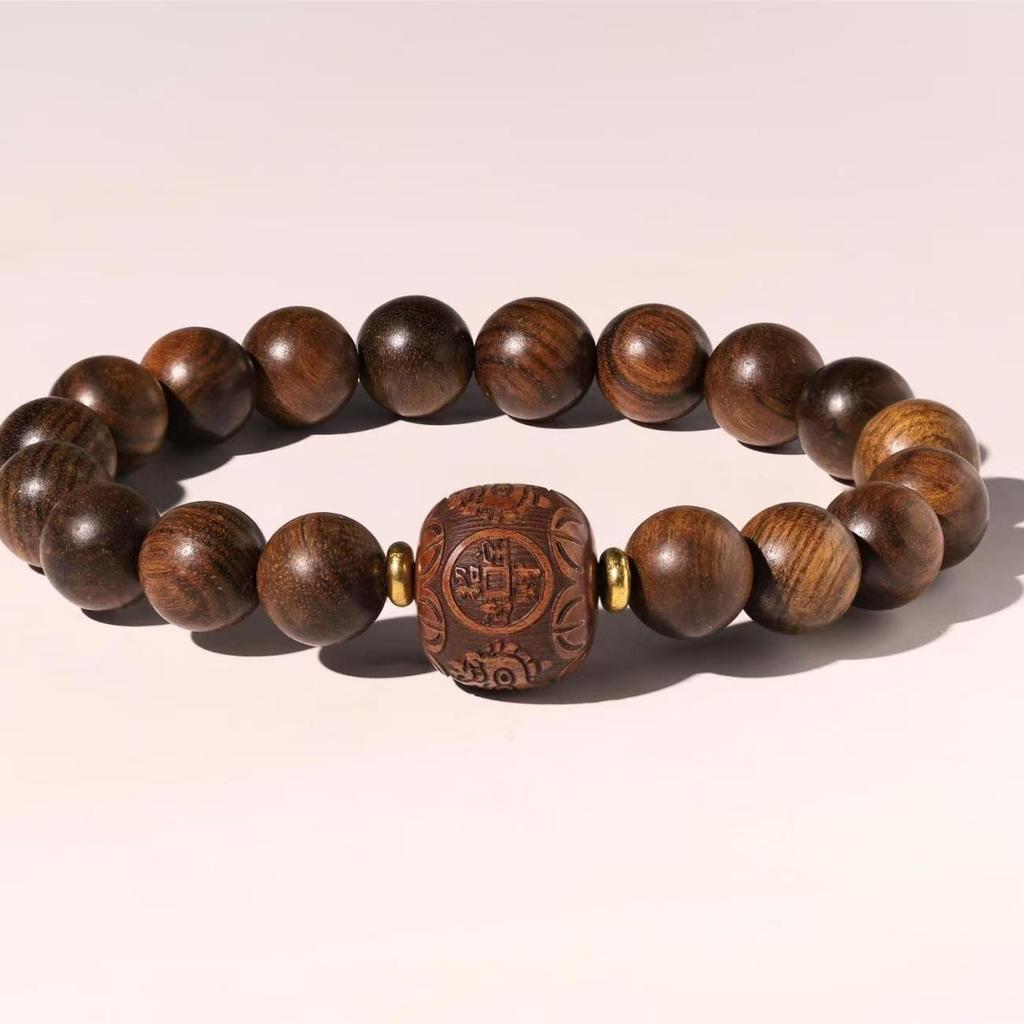 Neues Armband im chinesischen Ethno-Stil mit Bambusgliedern: Handgefertigte hölzerne Hand-Schnur