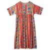 Kurzarm Plus Size Baumwolle Vintage Blumenmuster Neu in Kleidern für Damen lässig locker langes Sommerkleid