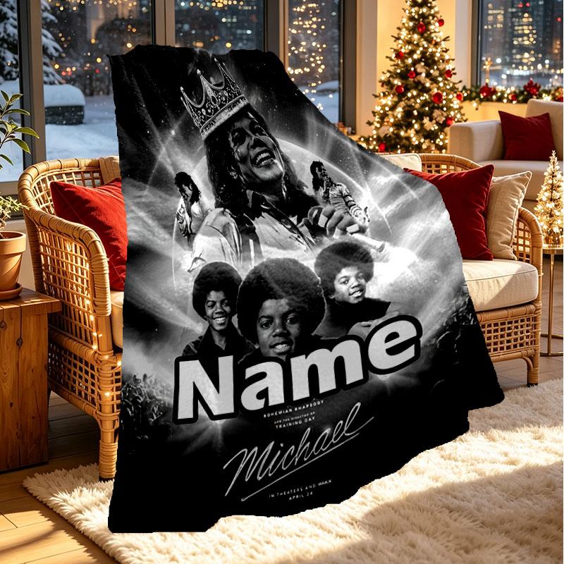 Individuell personalisierte Michael Jackson Print Decke, Heimdekoration, Schlafzimmer, Sofa, Camping, Couch, Geschenke für Geburtstag Weihnachten