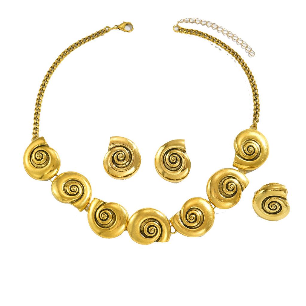 Wind jewelry set, niche conch thread design necklace, versatile earrings, high-end women's hand jewelry