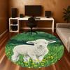 1PC White Lamb Round Chair Mat Area Rug - Non-Slip, Floor Mat for Office, Bedroom, Home Decor Christmas Gift C0528057