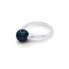 Bague - Pearls & Colors - Perle de Culture d'Eau Douce 8-9 mm Ronde - Perle Noire - Or Blanc 375/1000 - Diamant - Femme