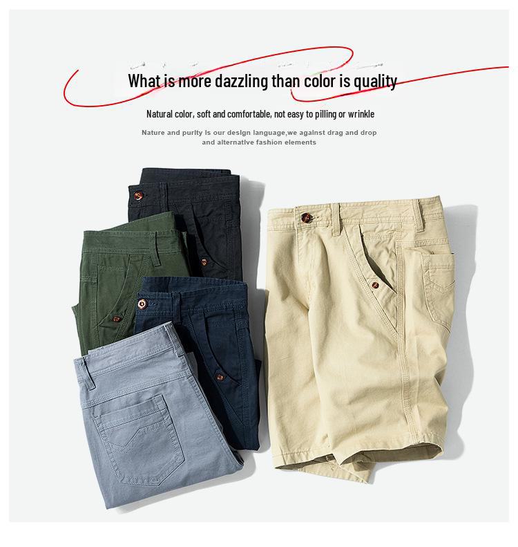 Men's Summer Korean Style Light Luxury Loose Elastic Workwear Shorts