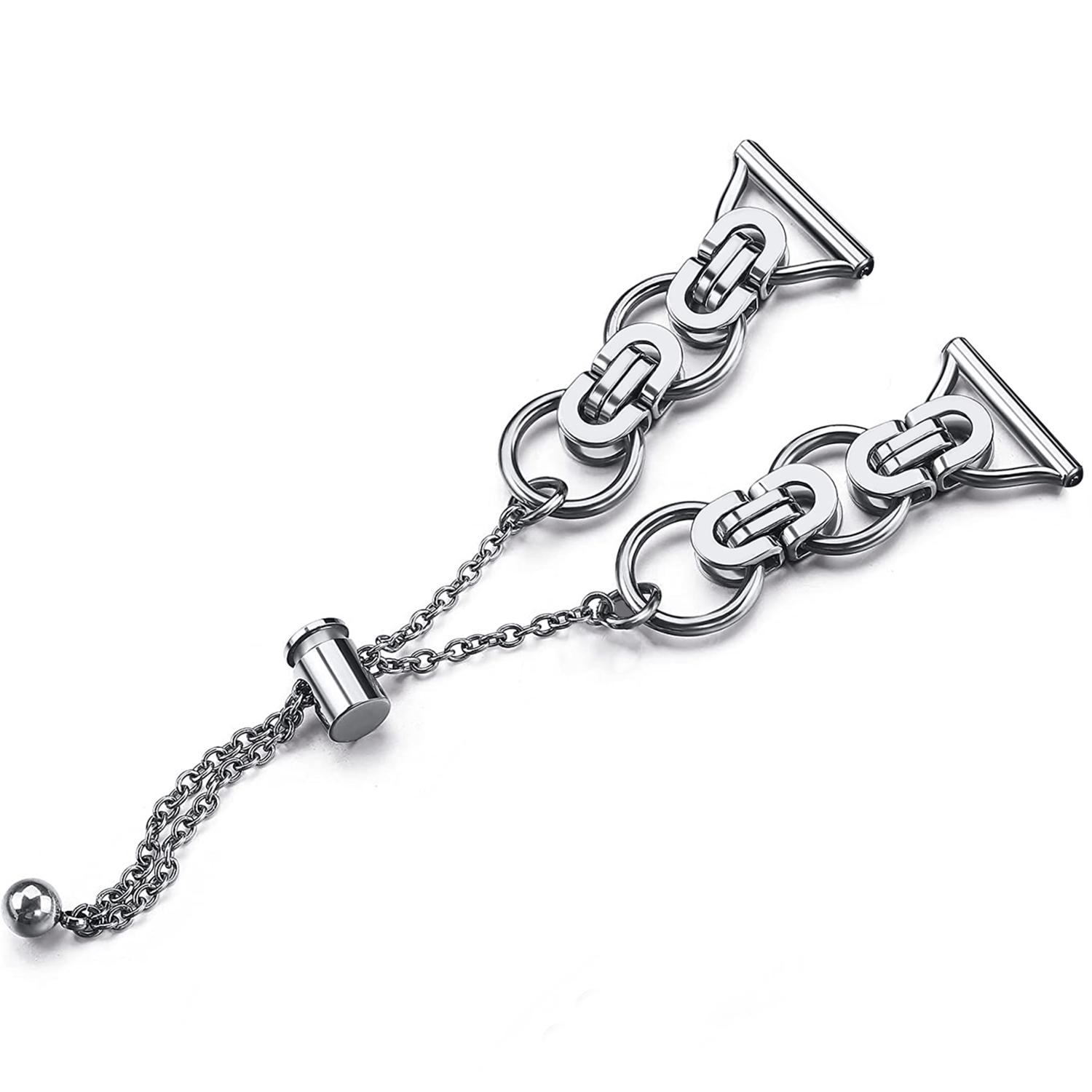 

Для Samsung Galaxy Watch FE 40 мм Ремешок для умных часов Металлический браслет в стиле одинарной цепи Silver