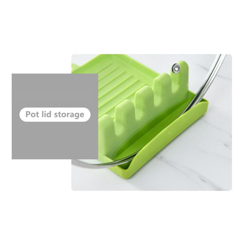 Kitchen Spoon Holders Pot Lid Rack Pot Lid Cooking Tool Tableware Storage Rack Spoon Chopsticks Holder Spatula Drain Rack Gadget