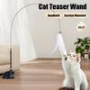 85cm Cat Teaser Wand Interactive Boredom Relief Toy with Suction Cup And Changeable Feathers for Kittens And Cats