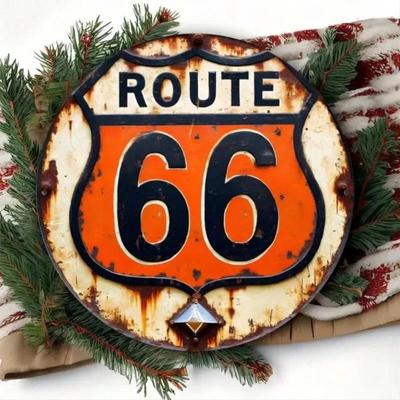 Vintage Route 66 Metal Tin Sign Retro Wall Art Garage Bar Cafe Decor