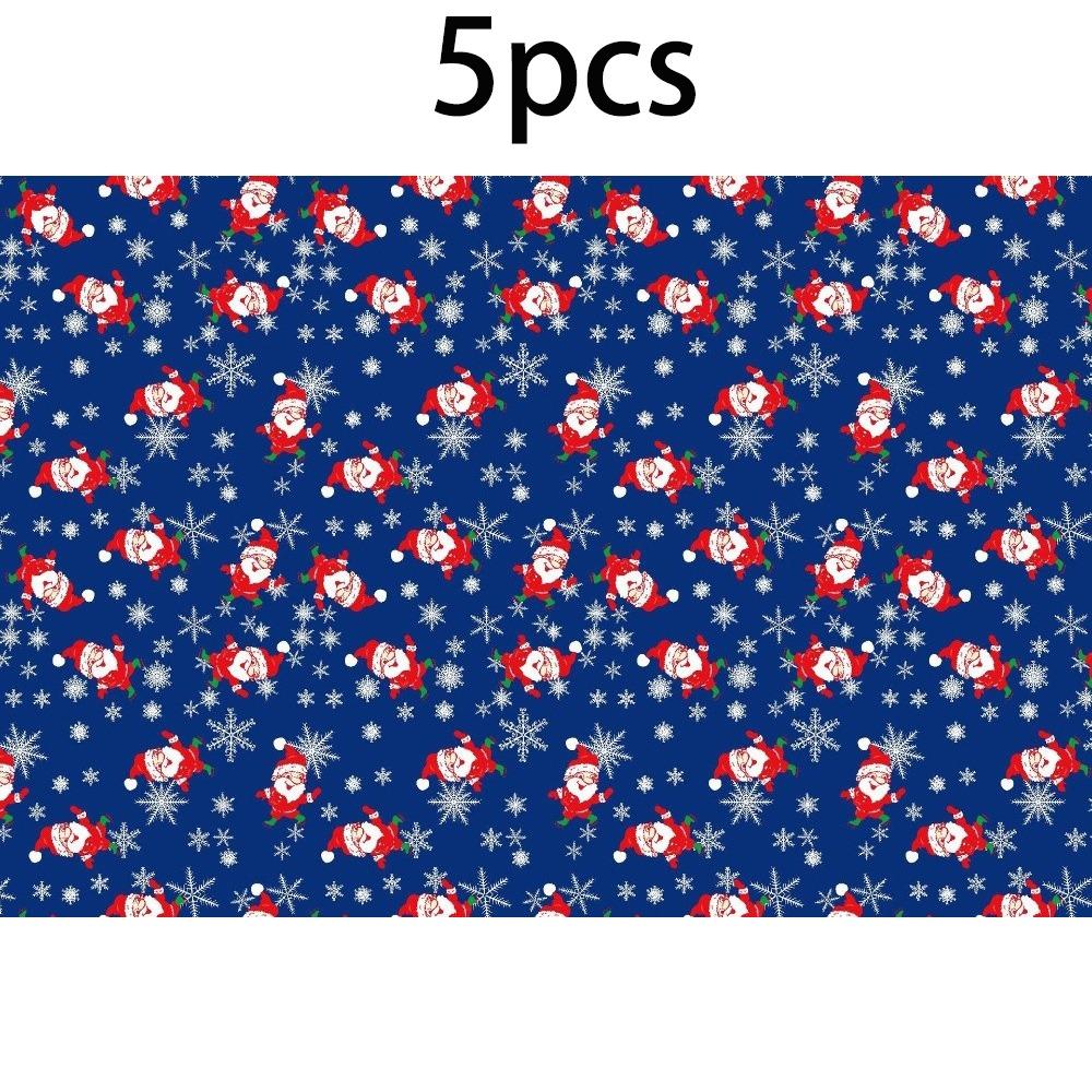 5PCS Festive Printed Christmas Wrapping Paper Gift Wrap Sheet Holiday Craft Supplies