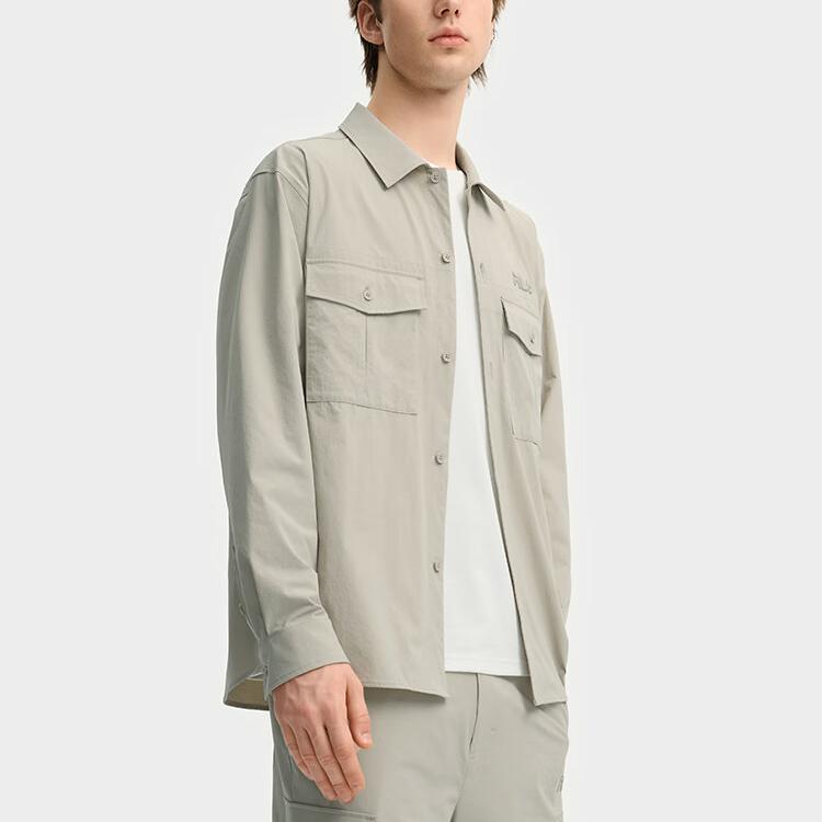 FILA Heritage Series Classic Versatile Casual Business Loose Work Style Long Sleeve Shirt Men shirts F11M538406F-LK