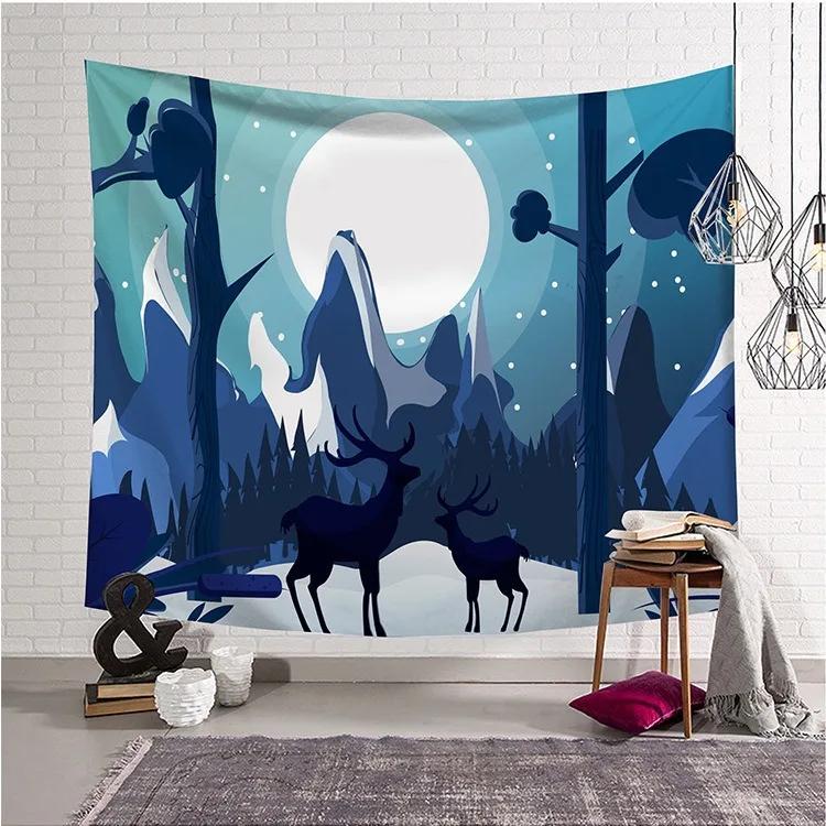Мультфильм Лесной Пейзаж Узор Гобелен Украшения Дома Настенный Гобелен Спальня Гостиная — фото 18