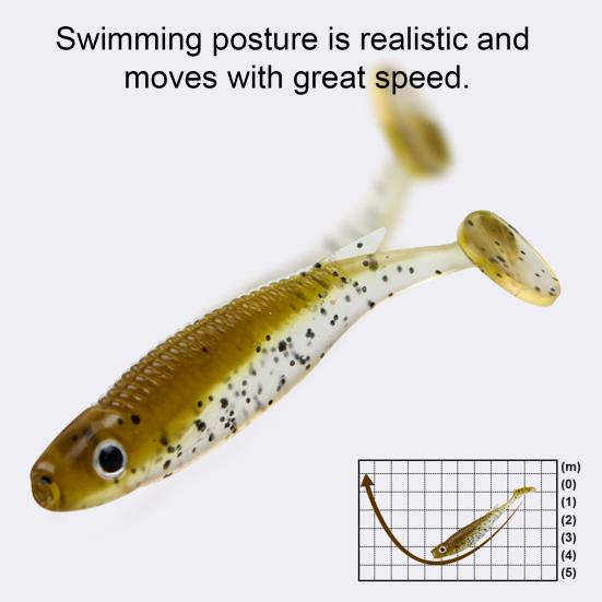 10 Stück 6,5 cm / 2,8 g Paddelschwanz Weichköder Weitwurf Sinkend Bionisch Künstlicher Swimbait Süßwasser Salzwasser Forellenbarsch Angeln