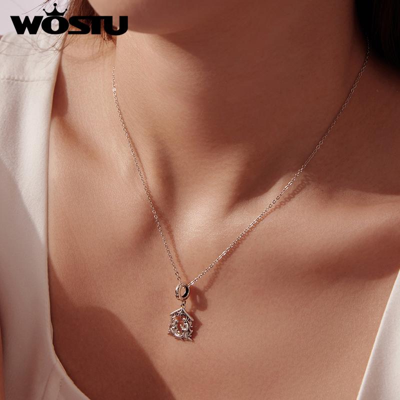 WOSTU 925 Silver Jesus Nativity Scene Charm The Birth Of Jesus Pendant Fit Bracelet Necklace Making DIY Unqiue Gift