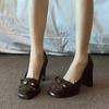 Fashion 2025 High-quality New Roundness High Heels Single Shoes with A Slip-on Light Casual Women Shoes Stylish and Comfortable