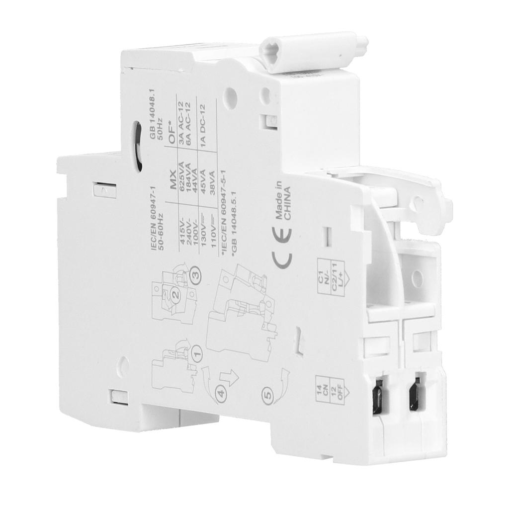 Shunt-Auslöser Nylon DIN-Schienen-Leistungsschalterzubehör MX+OF DC110130V AC100415V