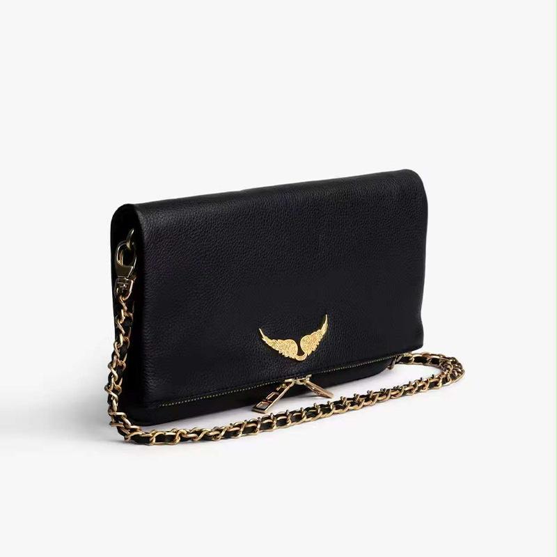 2026 New Fashionable Women's Crossbody Bag Black PU Retro Shoulder Bag Luxury Design Casual Women's Envelope Bag