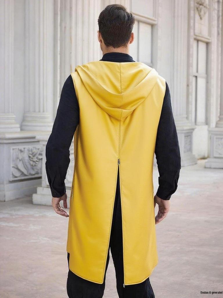 Capa con Capucha Medieval Renacentista Chaleco sin Mangas de Caballero Vikingo para Halloween o Representaciones Teatrales