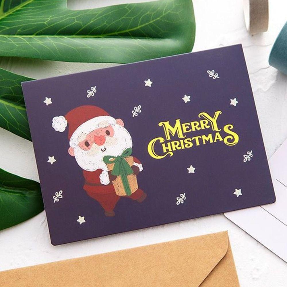 Christmas Tree Bell Elk Christmas Gift Gratitude Card Thank You Blessing Card  Party Favors Gifts