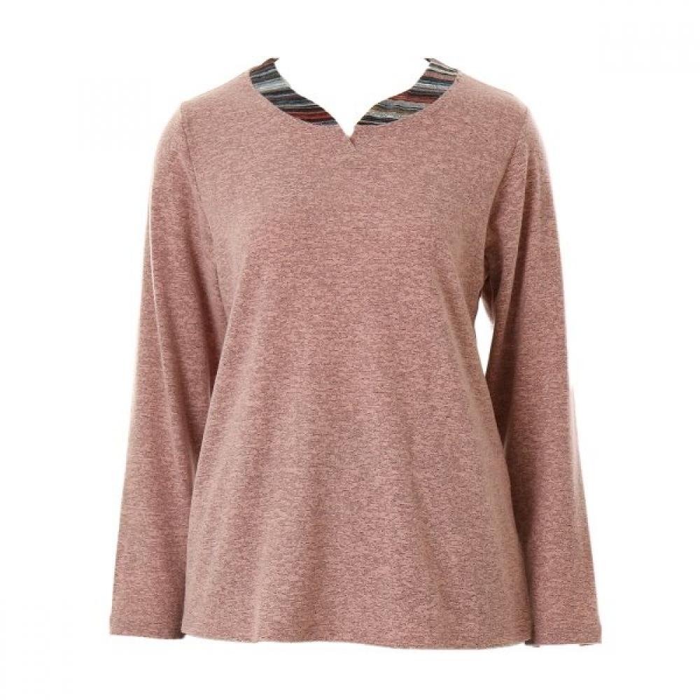VenuS Women S Cozy Warm Solid Lounge Top Vev962w Pink/100