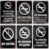 No Smoking Retro Metal Sign Smoke-Free Smoke Prohibition Auahi Kore Designated Smoking Area No Vaping Plaque