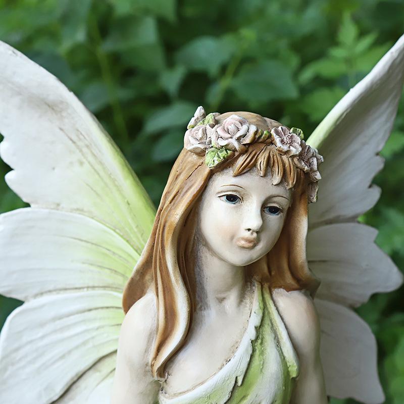 Nordic Style Creative Flower Fairy Resin Garden Angel Ornaments