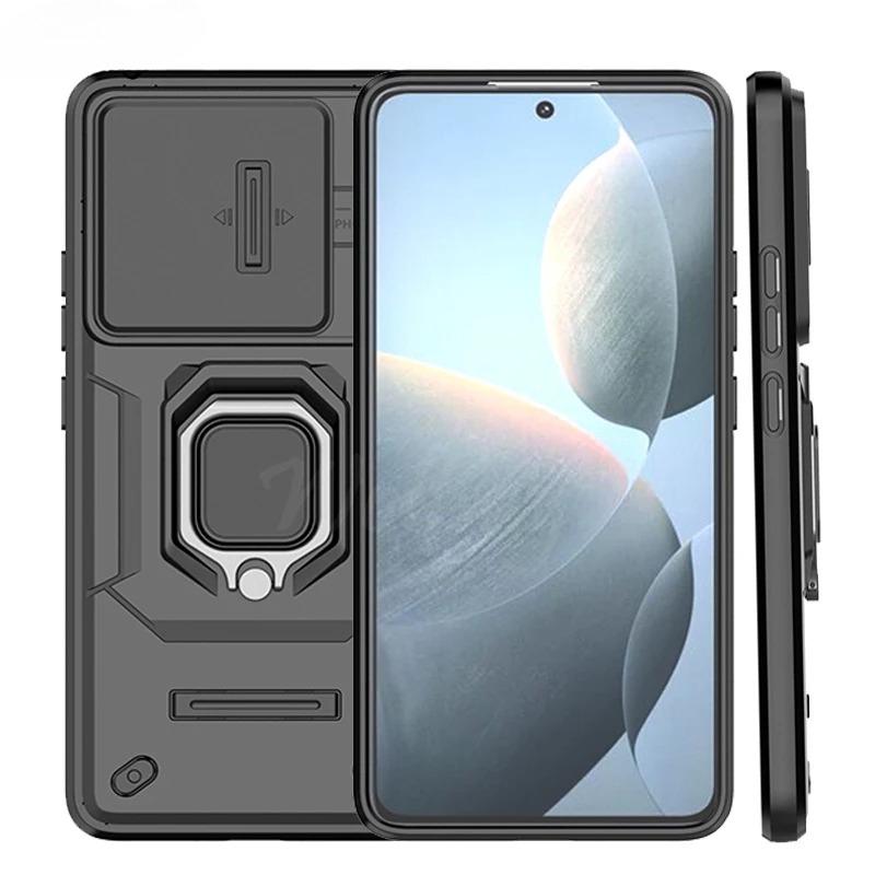 Shockproof Case For Xiaomi Poco X6 Pro Case For Poco X6 M6 F6 Pro Ring Holder Magnetic Cover For Poco X6 Pro 5G Push Window Case