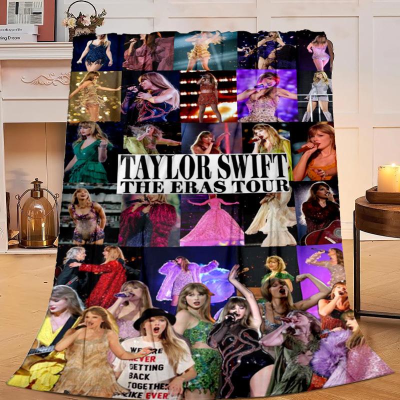 1PC Taylor music Flannel Blanket Gift, Suitable for Both Men And Women, Soft Ideal for Beds And Sofa, Birthday Or Christmas Gift