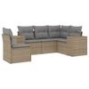 Vidaxl 5-Cz. Set di Mobili da Giardino con Cuscini, Beige, Polyrattan