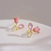 2023 Trendy Pink Tulip Enamel Stud Earrings - Exquisite High-End Design