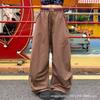 Loose Bf Lazy Wind Paratrooper Pants Men's and Women's Quick-drying Wide-leg Tooling Pants Contrasting Color Embroidery Scimitar Trousers