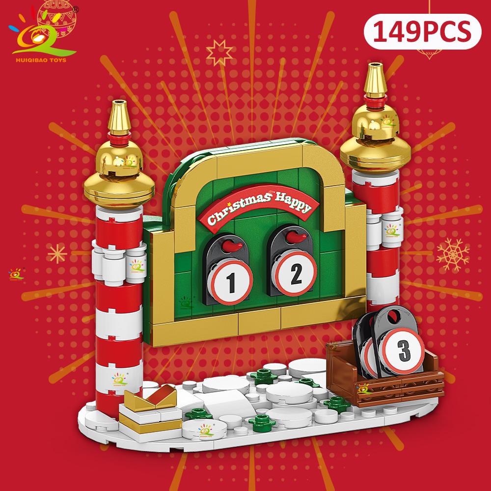 Non-Toxic 8In1 Christmas Santa Claus Sled House Model Building Block Diy Elk Snowman Bricks Ornament Toys For Children Adult Gift