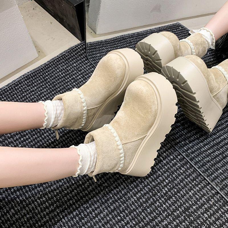 Retro Thick-soled Heightening Small Man Versatile and Thin Short Boots Children's Autumn and Winter New Fashion Martin Boots Women