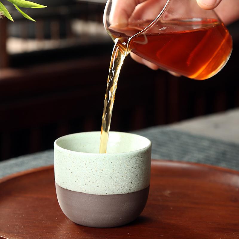 120ML Matte Creative Retro Rough Pottery Teacups Ceramic Coffee Mug Handmade Wine Cups Chinese Kung Fu Tea Cup Home Drinkware