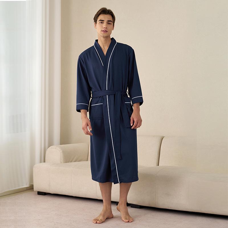 

Весенне-летние вафельные халаты для пар: Мужская и женская одежда больших размеров, свободная, впитывающая влагу, отводящая пот пижама юката на все сезоны. 3XL