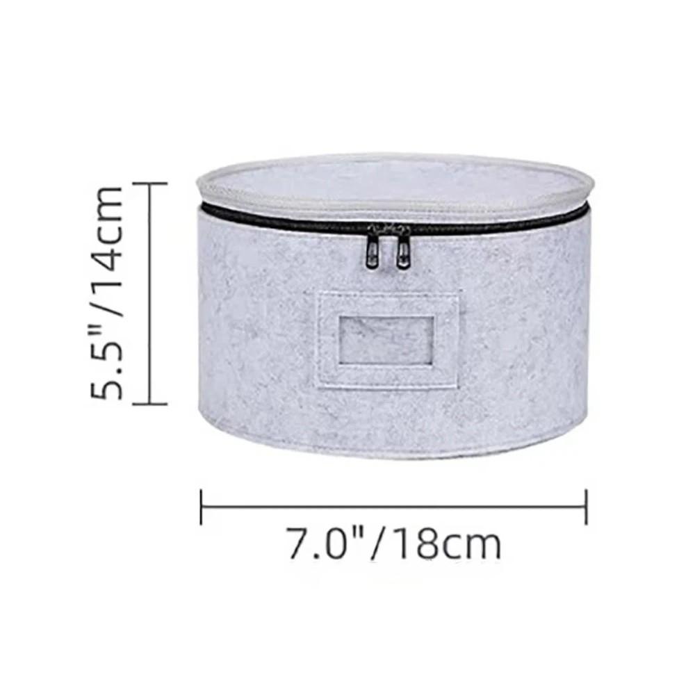 

Quality with Zippered Lid Felt Storage Bag Large Capacity Multi Function Storage Box Cooking Plate Hat Storage Bucket Home