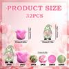 25/32/54PCS 3D Cute Dwarf Silicone Bead Set, perfect for DIY handmade crafts such as keychains, necklaces, bracelets, etc
