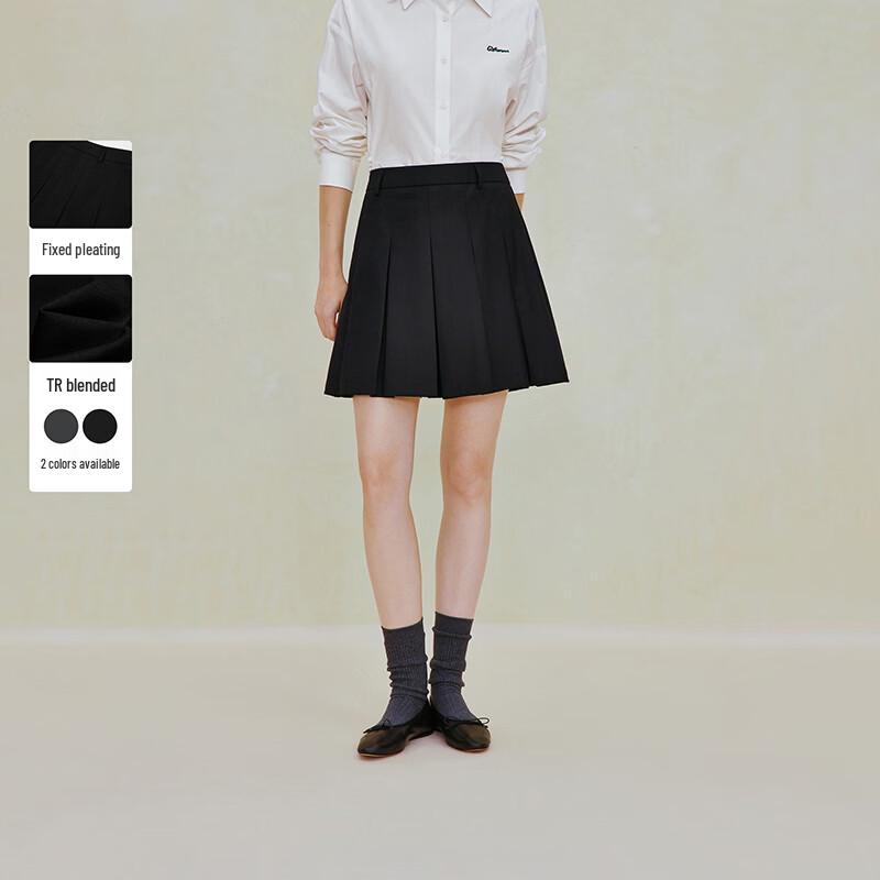 INMAN Women s High-Waisted Pleated Mini Skirt S чёрный
