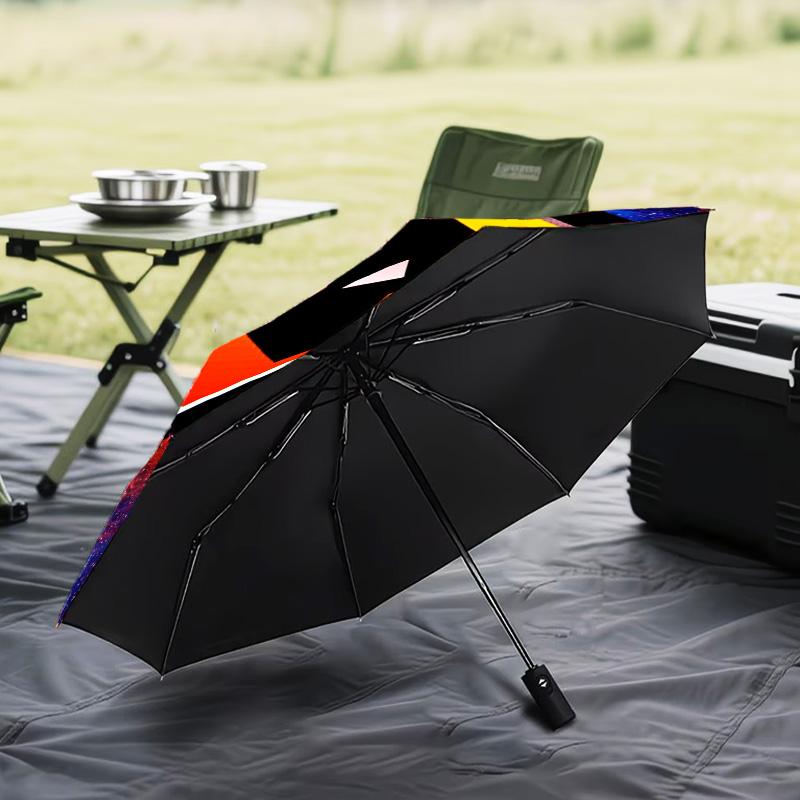 1PC Powerful Symbol Design Printed Umbrella Folding umbrella, automatic umbrella 8-Frame for Travel, camping Fan gifts Christmas Gifts
