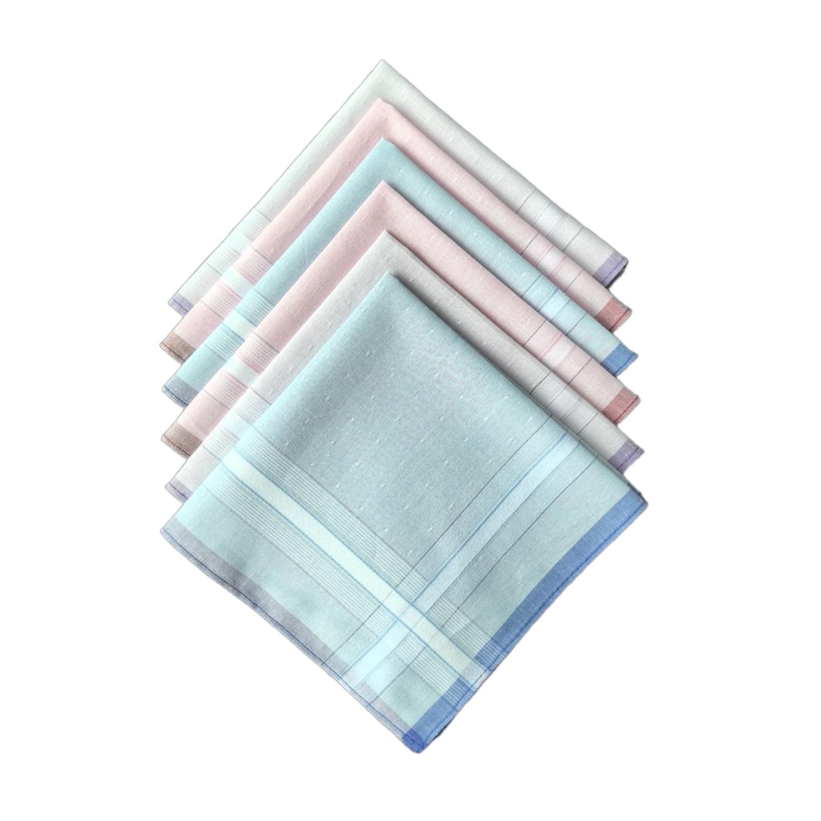 

29x29cm Plain Handkerchief for Male Casual Use Pocket Cloth Soft Breathable Square Handkerchief Towel for AllAges 6PCS 1