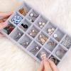 Moda Przenośny Aksamitna Biżuteria Pierścionek Wyświetlacz Biżuterii Organizator Box Tacy Uchwyt Kolczyk Biżuteria Storage Case Showcase