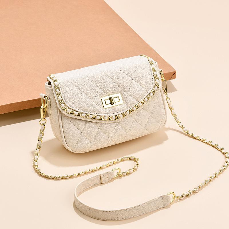 

Small bag women s summer new small square bag fashionable and simple lock single shoulder oblique span bag one piece hair брудно-білий