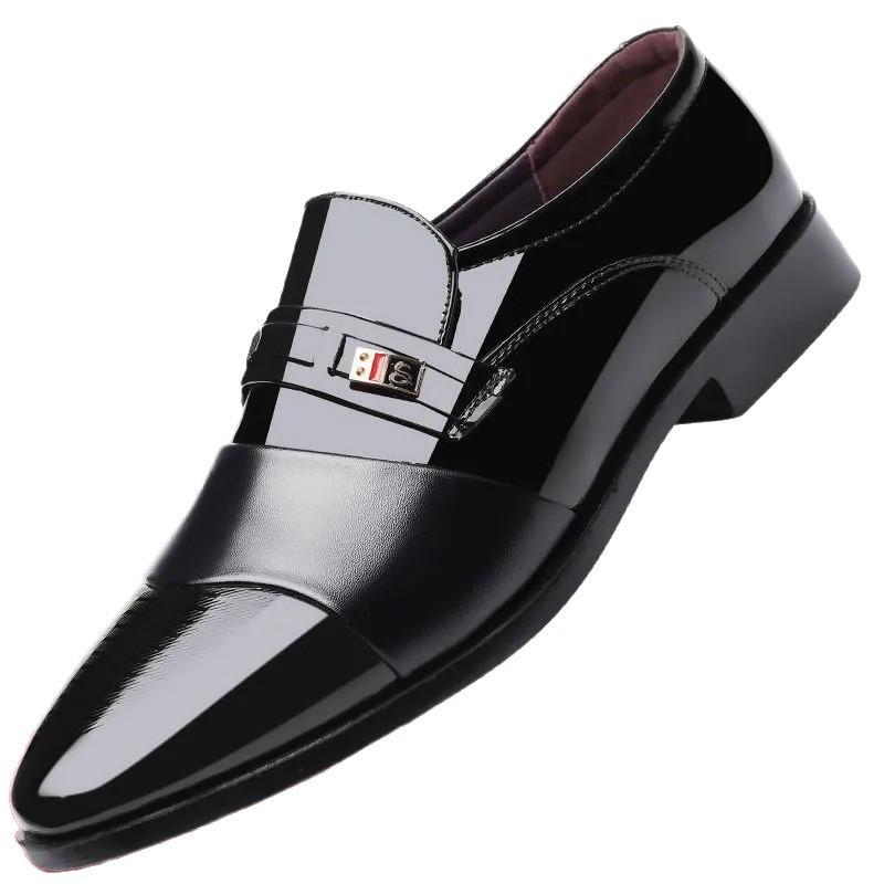 Duży rozmiar lustro TEMU męskie buty codzienne formalne biznesowe wszechstronne męskie buty skórzane