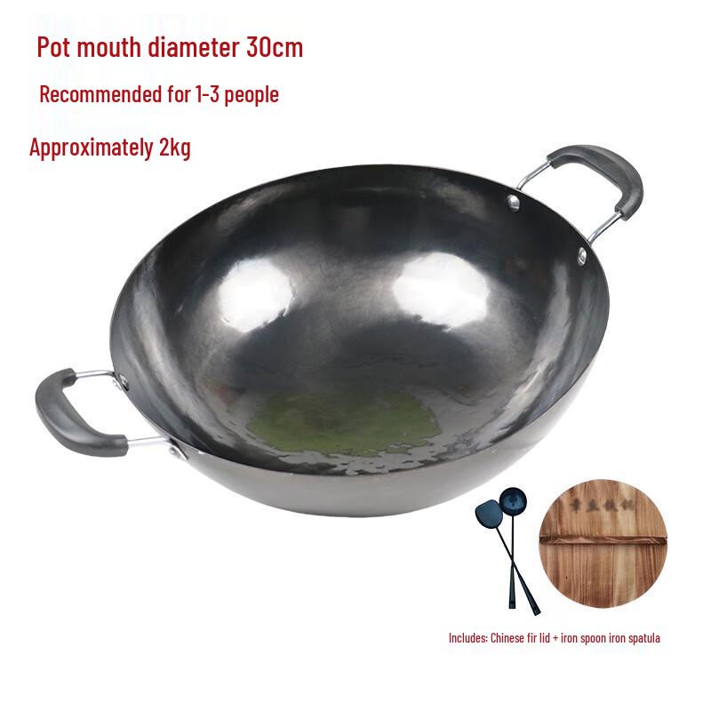 

Traditional Hand-Forged Uncoated Wrought Iron Wok Set