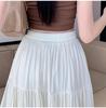 Women's White A-Line Cake Skirt - 2024 Summer High Waist Slim Fit for Pear-Shaped Figures